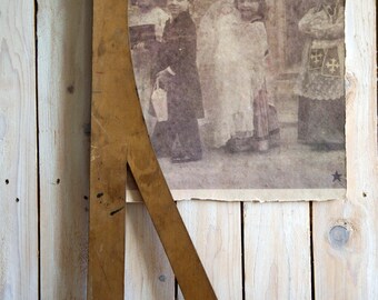Vintage curve ruler, Wooden ruler for designers, Template for pattern, Sewing template, Retro design supply, Vintage sewing tool