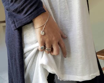 Sterling silver bracelet, multi strand bracelet, charm bracelet sterling silver, silver bracelet women, boho bracelet set, gift for her