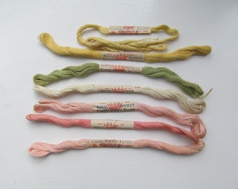 ROYAL SOCIETY EMBROIDERY thread 7 skeins ca 1920s