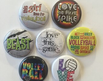 Volleyball Magnets - set of 7