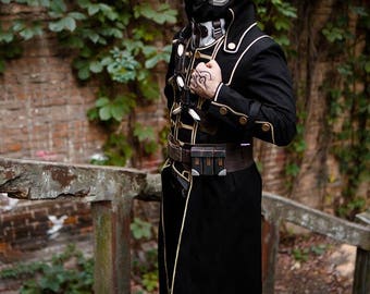 Dishonored 2 Corvo Attano cosplay costume from the Dishonored videogame, Dishonoured Pc Game series steampunk outfit, Halloween costume