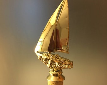 Sailboat Wine Stopper, Sailing Wine Stopper, Gift for sailboat owner, Sailing Wine Gift, Wine and Boating, Trophy Wine Stopper