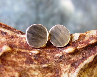 Brushed Sterling Silver Stud Earrings by YOLLA (mens/womens)