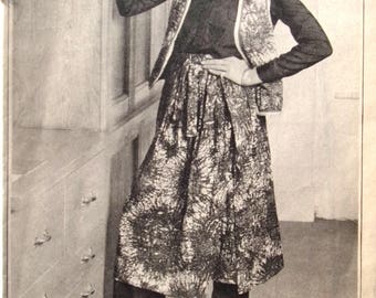 bolero and skirt for women no. vintage sewing pattern 1554
