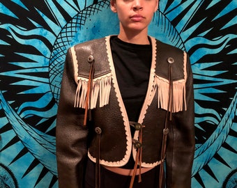 Vintage Fringe Leather Jacket
