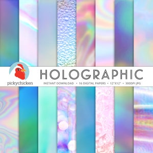 Holograph Digital Paper - iridescent holographic abstract neon bokeh faux shimmer holo photography backdrop Instant Download 8101