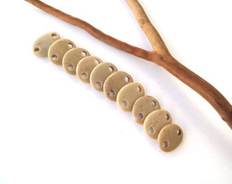 Rock Links Mediterranean Beach Stone Jewelry Links River Rock Beach Pebble Diy Jewelry River Stone Connectors OATMEAL LINKS 14-18 mm