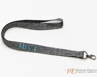 Personalized Lanyard, Keychain ID Badge Holder, Teachers Gift