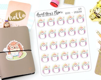 Unicorn Planner Stickers - Magical Stickers - Hedgehog Planner Stickers - Party Stickers - Hedgehog Stickers - Character Sticker - 671