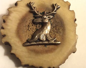 Vintage Stag Horn Brooch made with natural antler