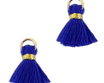 Beaded tassels, tassels, tassel pendant-1.5 cm-3 pcs.-Color selectable (color: Blue 2)