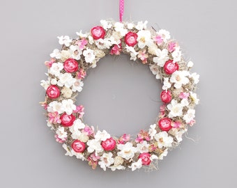 Natural Spring Floral Wreath,Ranunculus and Blossom