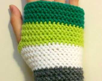 Aro Pride Crocheted Fingerless Gloves Handwarmers