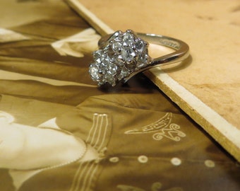 Vintage Esposito Espo 14 k white gold plated ring