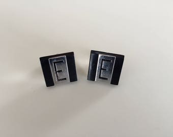 Vintage 60s Mod SWANK Silver Cufflinks