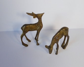 Brass Deer Figurines. Set of 2