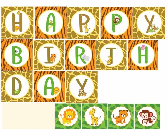 safari printable banner safari banner jungle banner happy