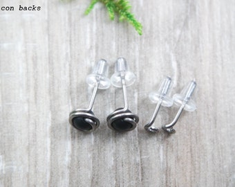 4 piece Titanium stud Set | non allergenic earrings | Niobium stud set | non allergenic studs | 5mm stud set | Gift for her | Christmas gift