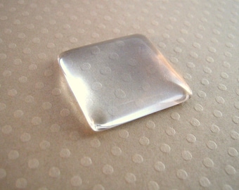 25x25mm - square 25 mm - 0156 CABCV25 clear glass Cabochon