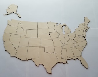 Laser Cut Wooden United States Puzzle Game