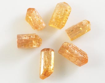 Imperial Topaz Crystals Six Precious Topaz Natural Crystals