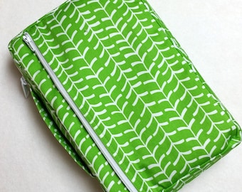 Bible Cover Custom Fit Green and White Your Book Measurements Required