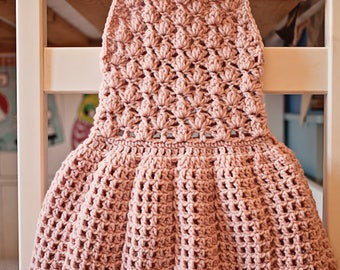 Crochet dress PATTERN - Pleated Dress (sizes up to 8 years)