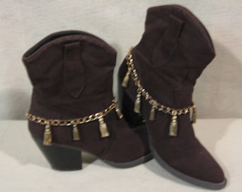 Fringed Boot Jewelry, Fringed Boot Chains, Fringed Boot Bling, Fringed Boot Straps, Fringed Boot Embellishments, Embellished Boots