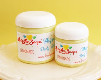 Whipped Body Butter Lemonade - Whipped Body Lotion, Body Frosting, Body Whip, Skin Care, Body Lotion, Body Whip, Hand Cream, Lemon, Vegan