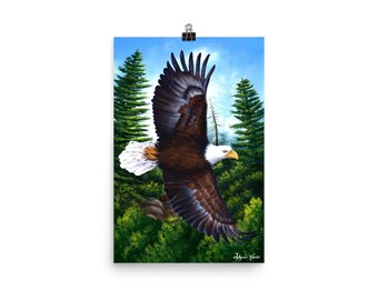 Eagle in Flight Paper Print