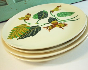 Four Universal Ballerina Hazelnut Plates Two Dinner Two Luncheon