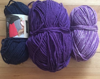 Destash Yarn Purple Skeins