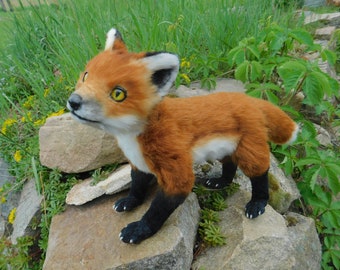 Fully poseable red fox art doll