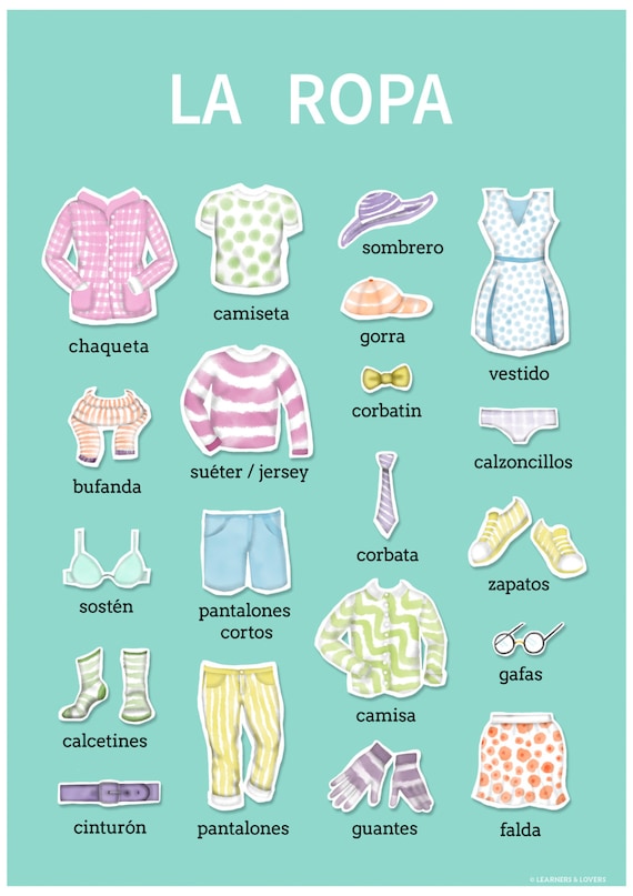 la-ropa-the-clothes-spanish-teaching-poster