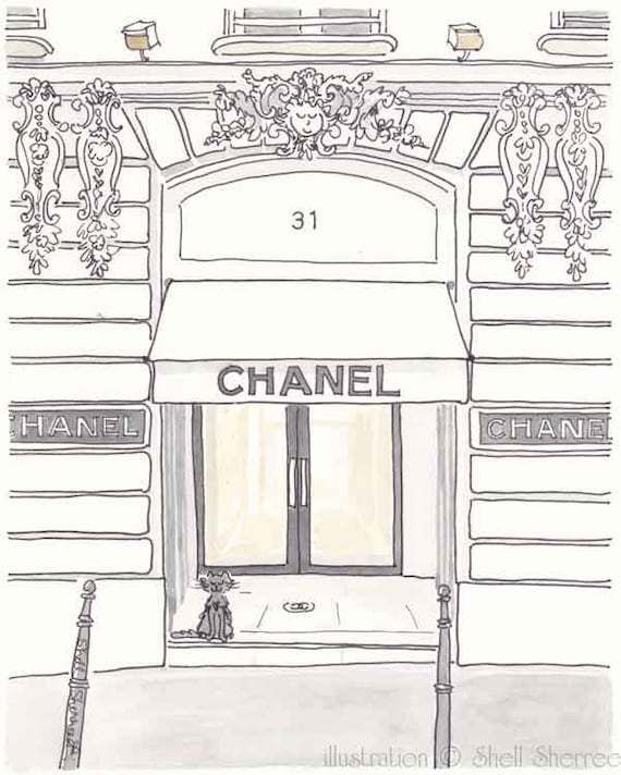 Chanel Boutique  Paris  illustration giclee print