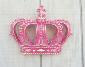 Canopy Crown With Tie Backs Pink And Gold Nursery Wall Decor
