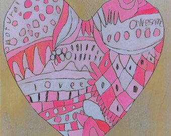 Candy Heart : Pink Heart 8x8in Jennifer Mercede Valentine's Day
