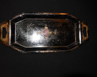 BLACK HAND PAINTED Tray