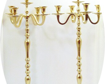 2 Wedding Candle Candelabra 5 arm Shabby Candle Holder 26" tall