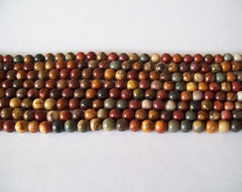 Red Creek Jasper 8mm Beads- 1/2 strand