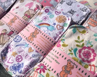MamaBear Reusable Cloth Wipes Set GIRL COLORS- Baker's Dozen