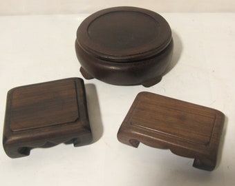 3 Pcs Vintage hard wood Stand, Hand made.