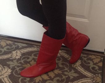Vintage "Cobbies" Red Leather Boots