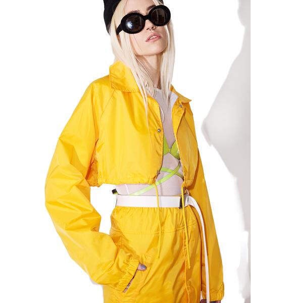 CROP COACH JACKET yellow coach jacket crop jacket yellow