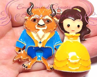 2x2" Belle and Beast Inspired Charm, Yellow Ball Gown, Chunky Pendant, Keychain, Bookmark, Zipper Pull, Chunky Jewelry, Purse Charm