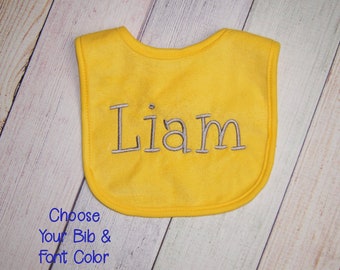 Embroidered Bib with Name, Personalized Baby Bib, Personalized Bib, Custom Embroidered Name Bib, Baby Shower Gift, Baby Girl Bib, Boy Bib