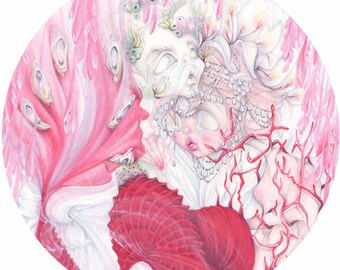 little mermaid pop surrealism fairytale haute couture yiqing yin art print