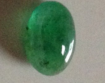 Emerald Cabochon 2.30 Oval 7x10mm Natural Brazilian Green Gemstone with Video