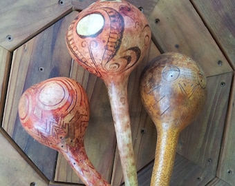 Long-Neck Gourd Shakers, Rattles, Percussion, Musical Instruments