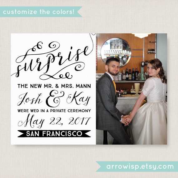 elopement announcement elegant wedding announcement wedding announcement cards